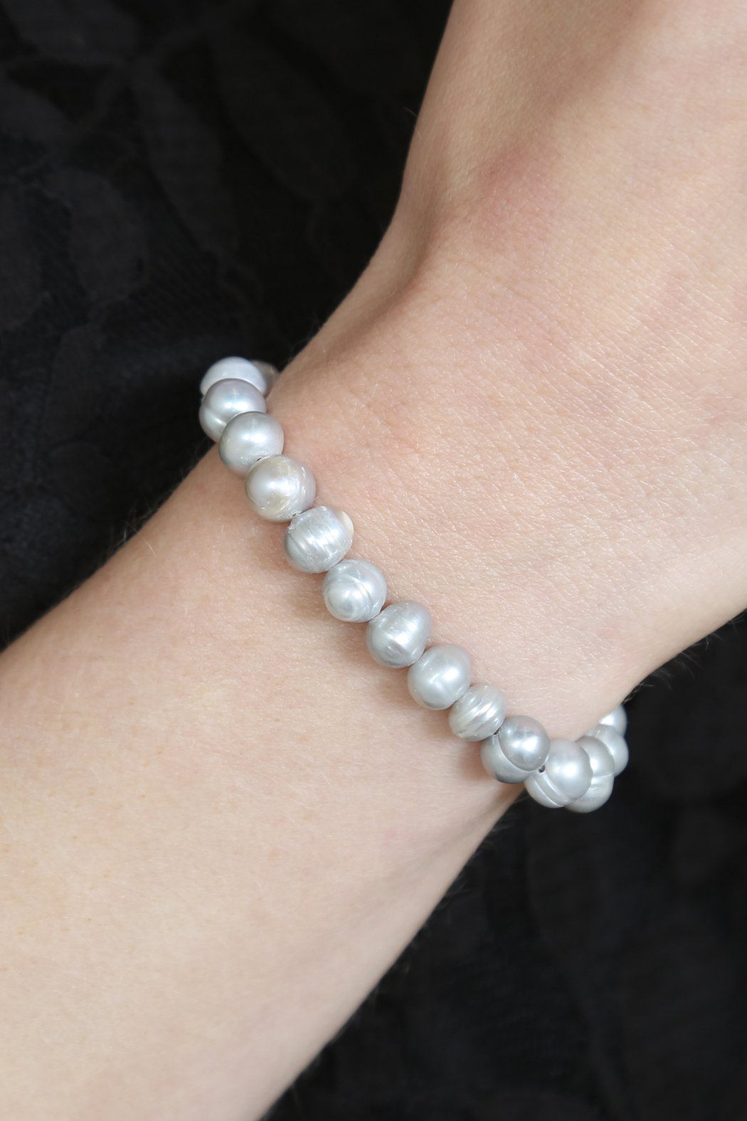 Glass Coated Fresh Pearl Stretch Bracelet - 6 COLORS