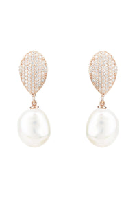 Thumbnail for LATELITA - Baroque Pearl Classic Drop Earrings - Rosegold -