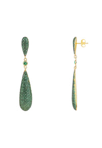 Thumbnail for LATELITA -  Long Drop Earrings Emerald Green Cz -