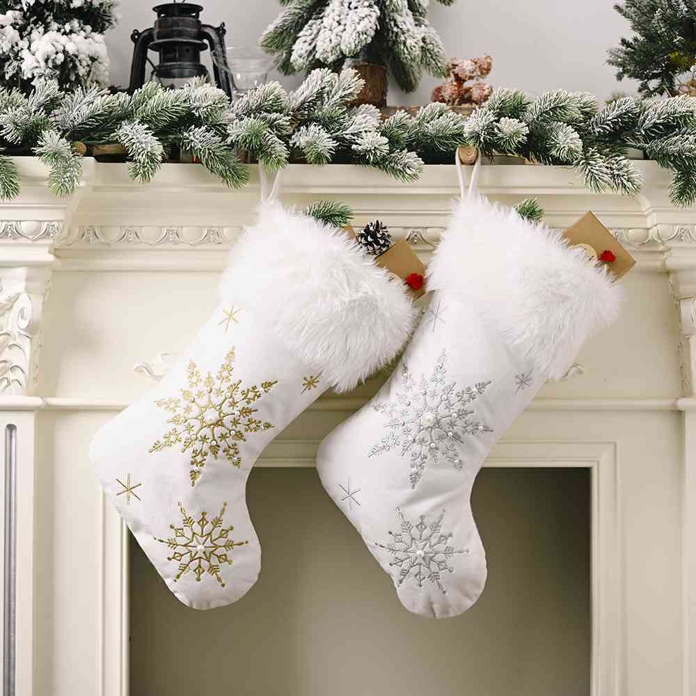 Snowflake Christmas Stockings - 19.7" - [5-10 DAY DELIVERY] - T - 2 COLORS -