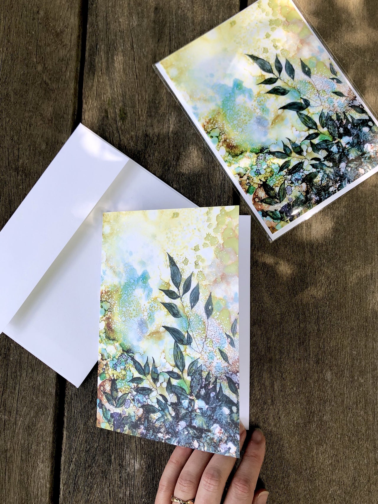 Shadow Leaves : Greeting Card - 5"X7" - 1 OR SET(6) -