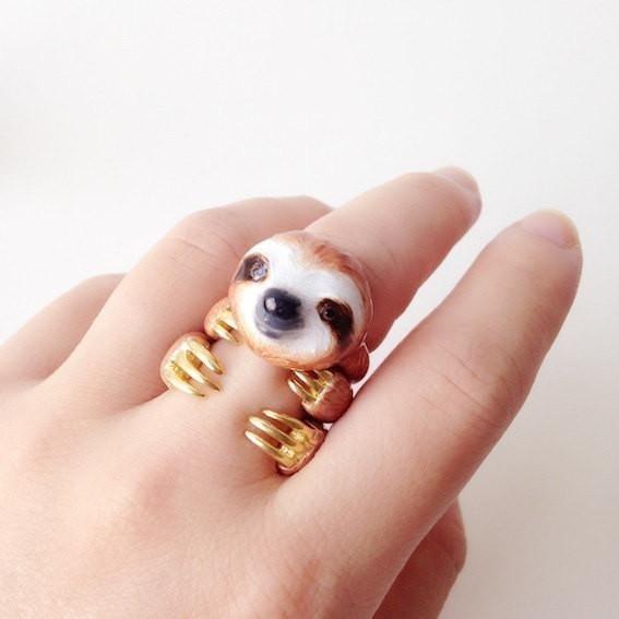 Mary Lou Store - ADJUSTABLE Orange Sloth Ring - 3 PCS. -