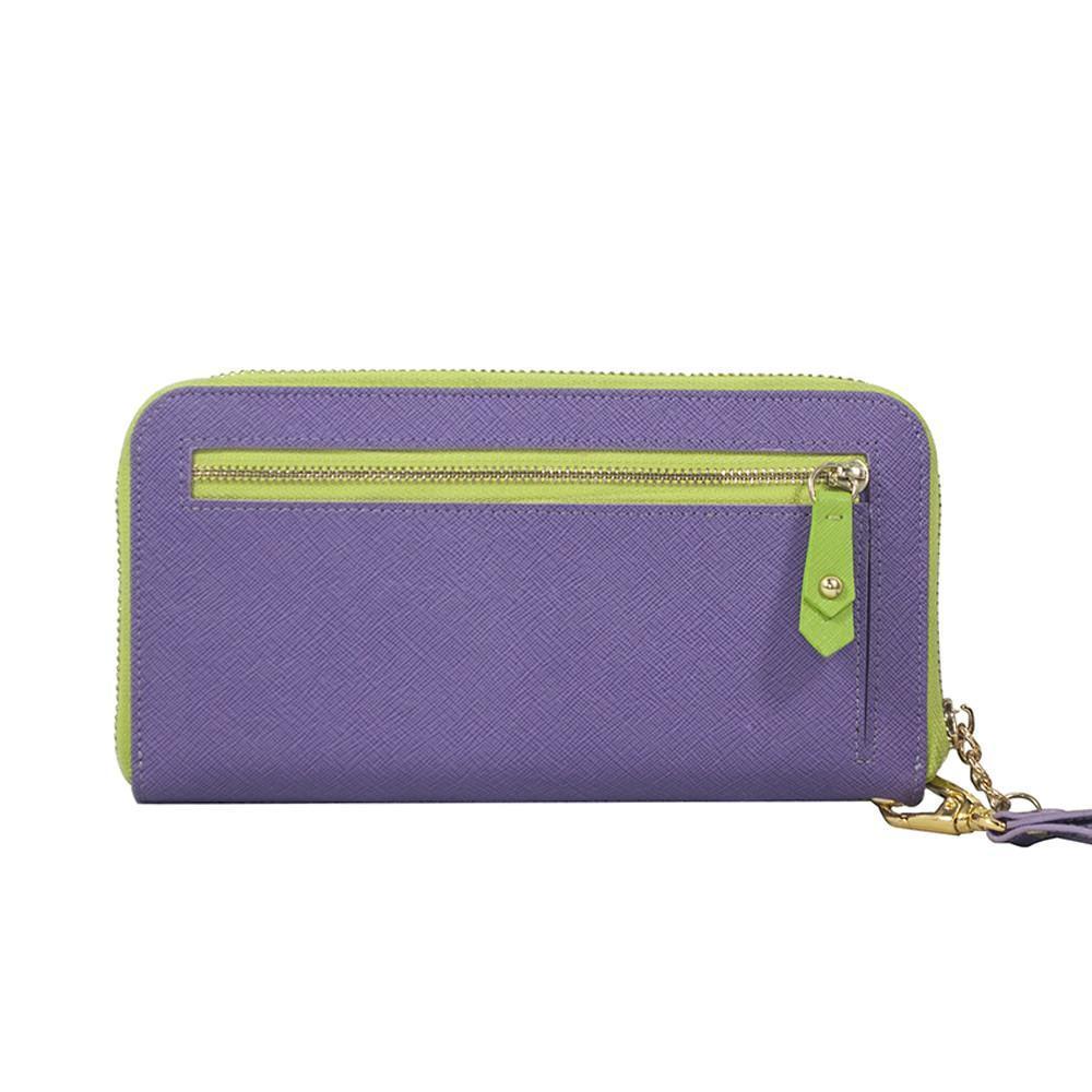 ClaudiaG - Layla Leather Wallet- Lime Green/Plum - 1 COLOR -