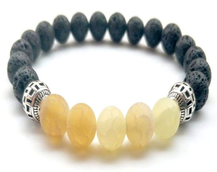 Yellow Lava Stone Essential Oil Bracelet -