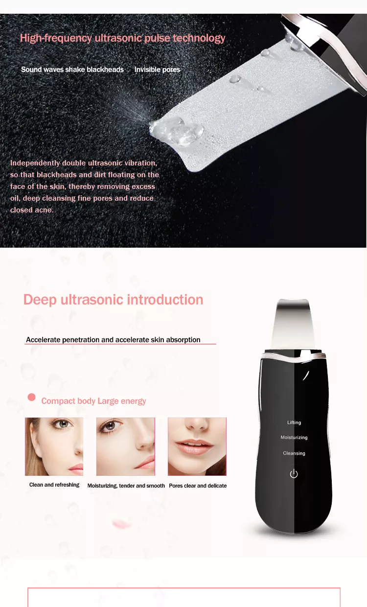 Savoy - Beauty Personal Care Ultrasonic Vibration Facial Pores Skin Scrubber Blackhead Removal Tool -