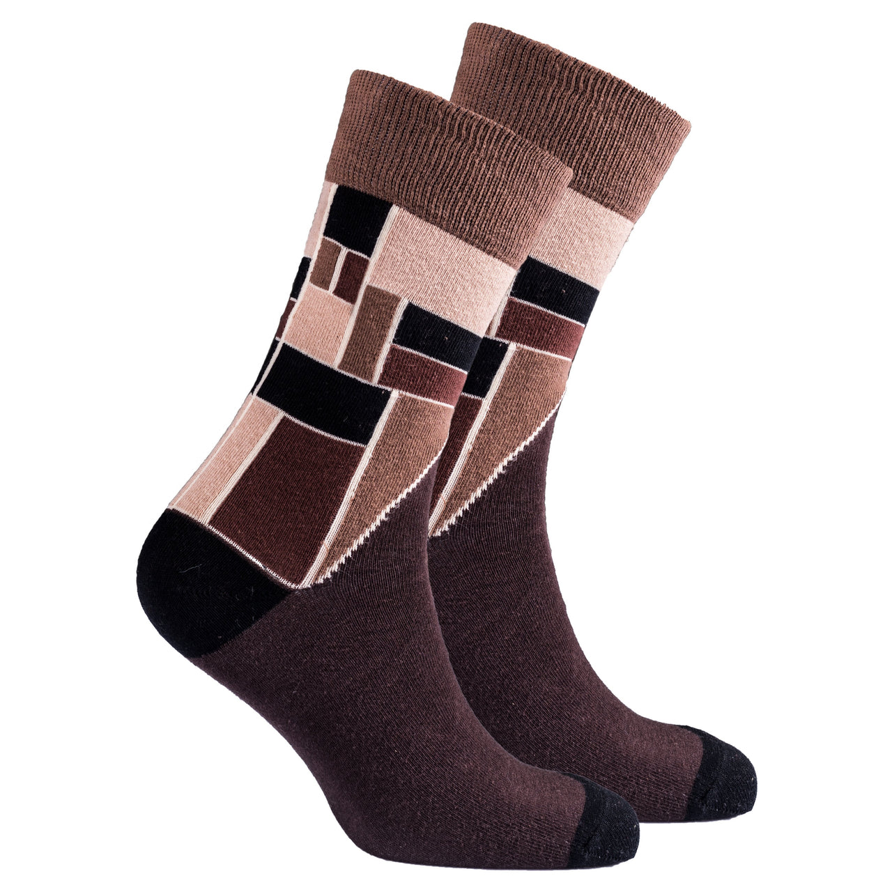 Men's Mocha Cube Socks - 1 COLOR -