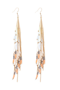 Thumbnail for Riah Fashion - Mixed Beads Tassel Earrings - 4 COLORS -