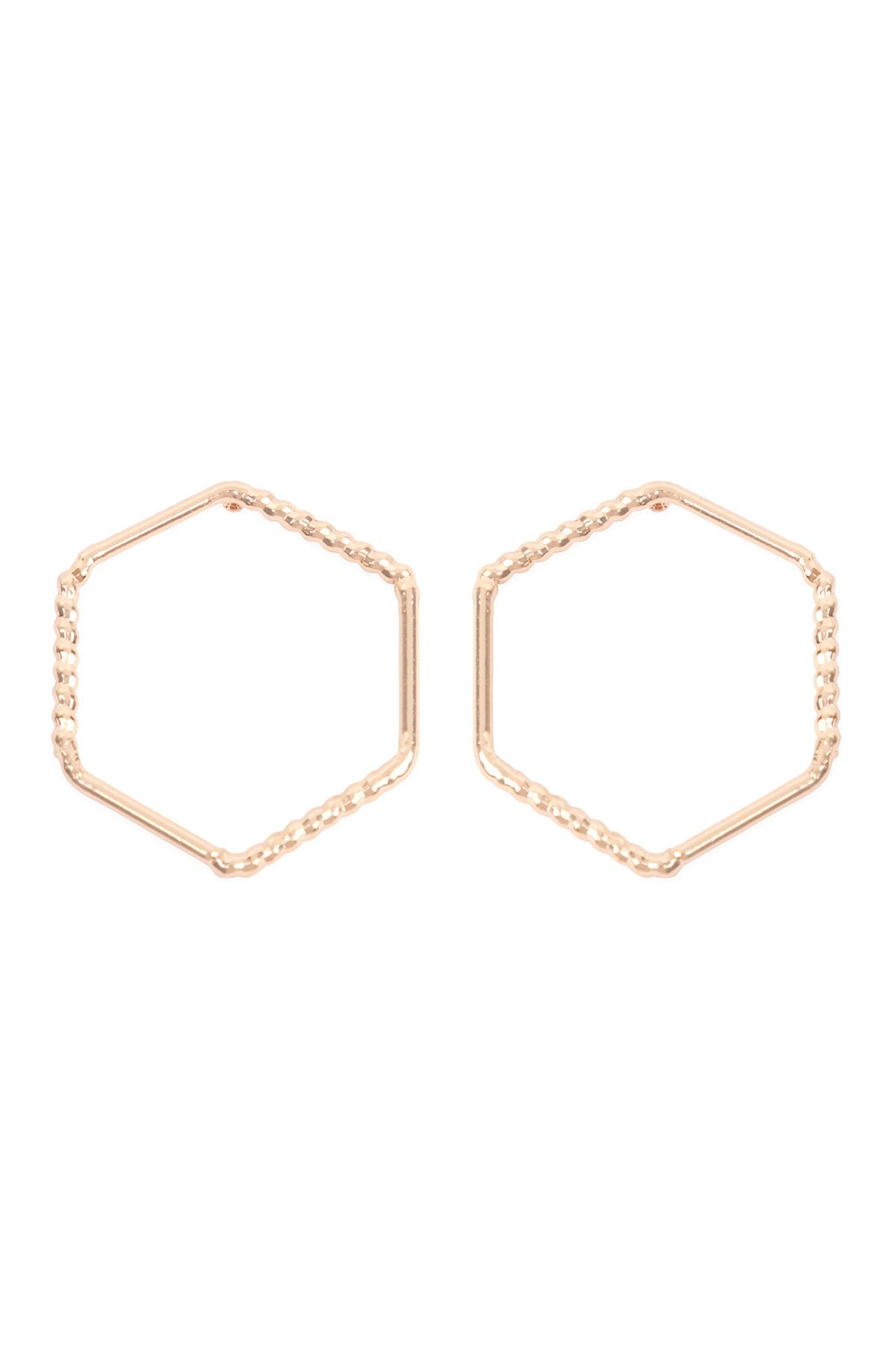 Open Hexagon Post Earrings - 2 FINISHES -