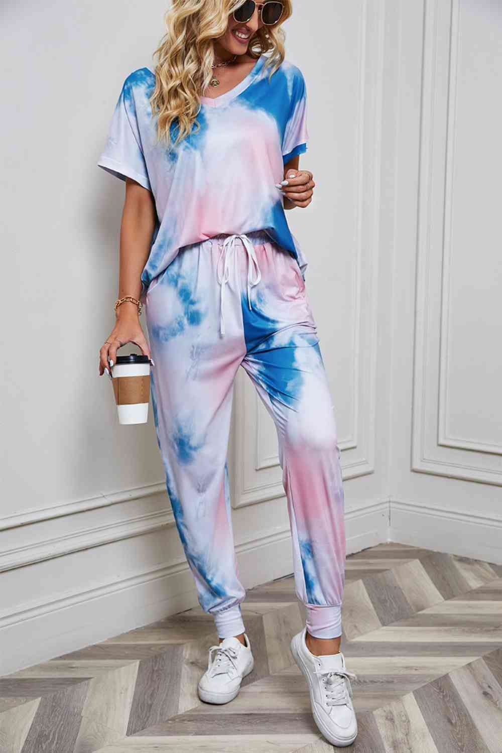 Tie-Dye Top and Pants Set - 2 PCS. - T - 5 TIE DYE COLORS -