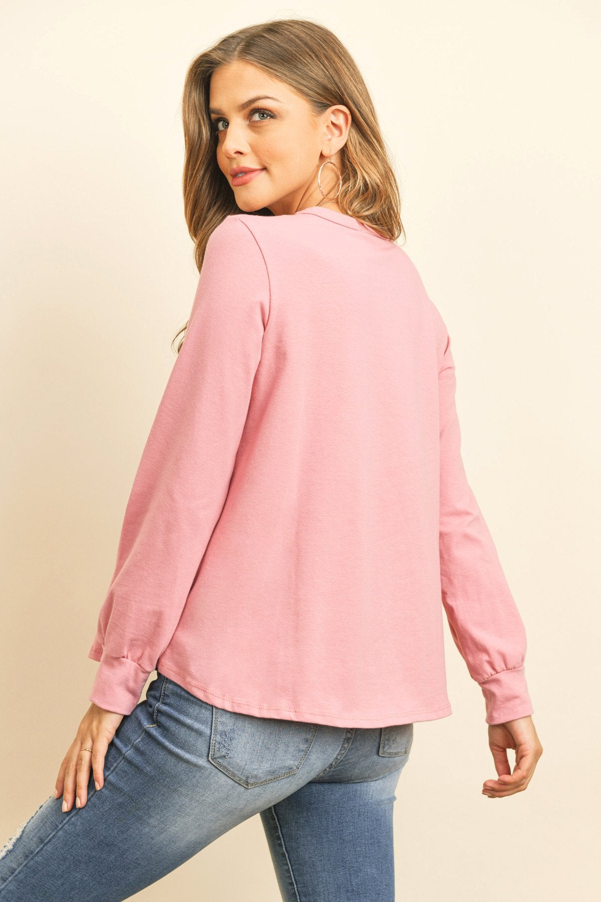 Riah Fashion - Long Sleeve Round Neck Solid Top - 17 COLORS -