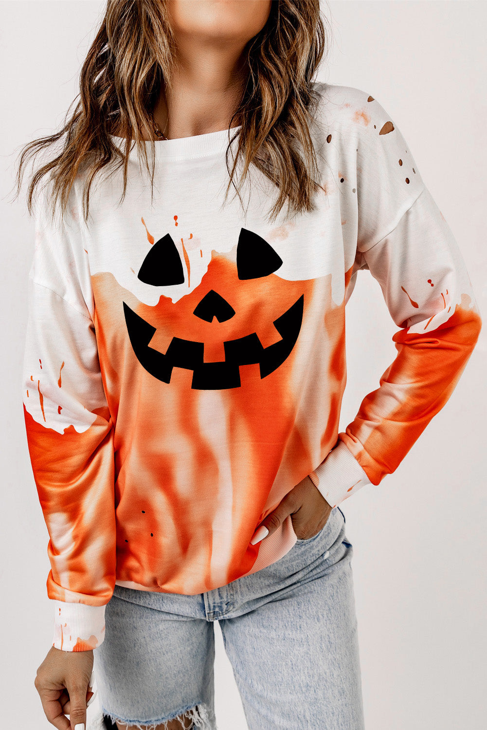 Halloween Theme Round Neck Short Sleeve Sweatshirt - T - 1 COLOR -