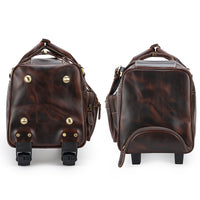 Thumbnail for Leather Trolley Bag - Wheeled Leather Duffle Bag - [5-8 DAY DELIVERY]  - 1 COLOR -