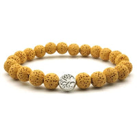 Thumbnail for Yellow Tree of Life Lava Stone Essential Oil Bracelet -