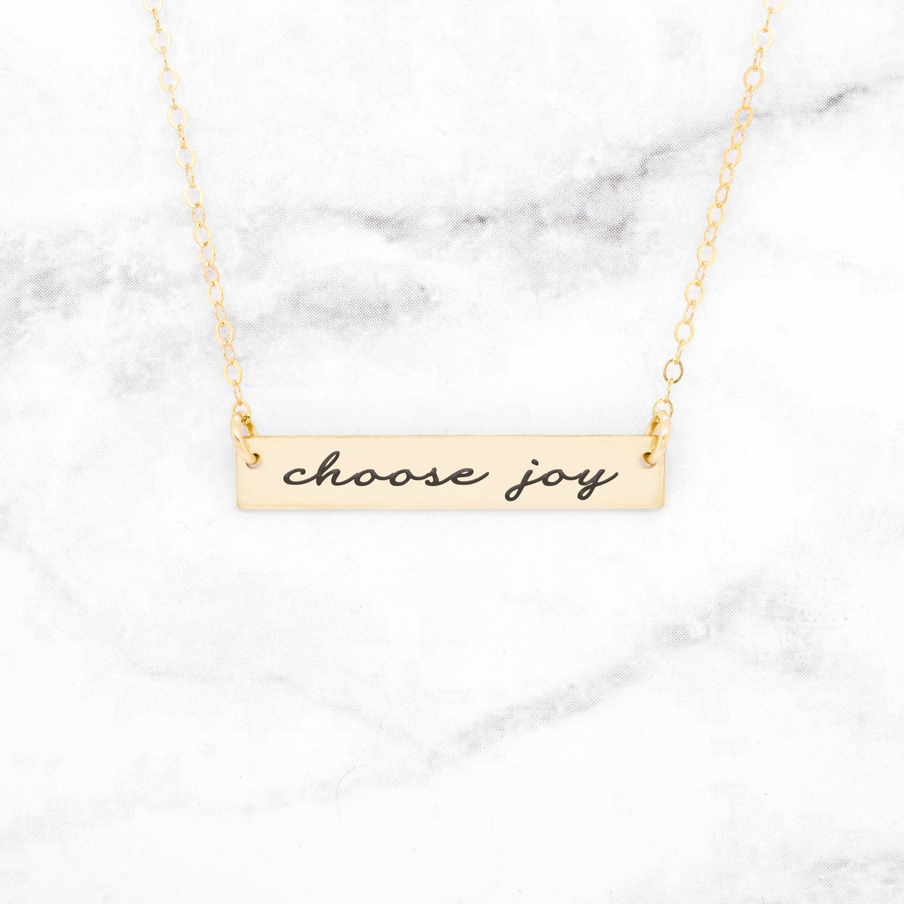 Choose Joy - Gold Quote Bar Necklace -