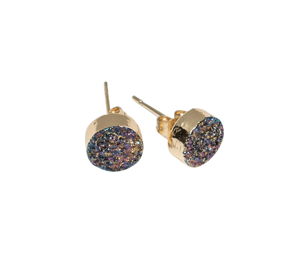 Christy Jean - Jeanna Druzy Stud Earrings in Gold - 4 COLORS -