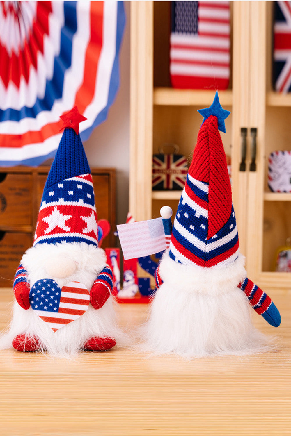 Set of 2 Independence Day Knit Decor Gnomes - 12.6" - 2 PCS - 2 TYPES / SET - [5-10 DAY DELIVERY] - T -