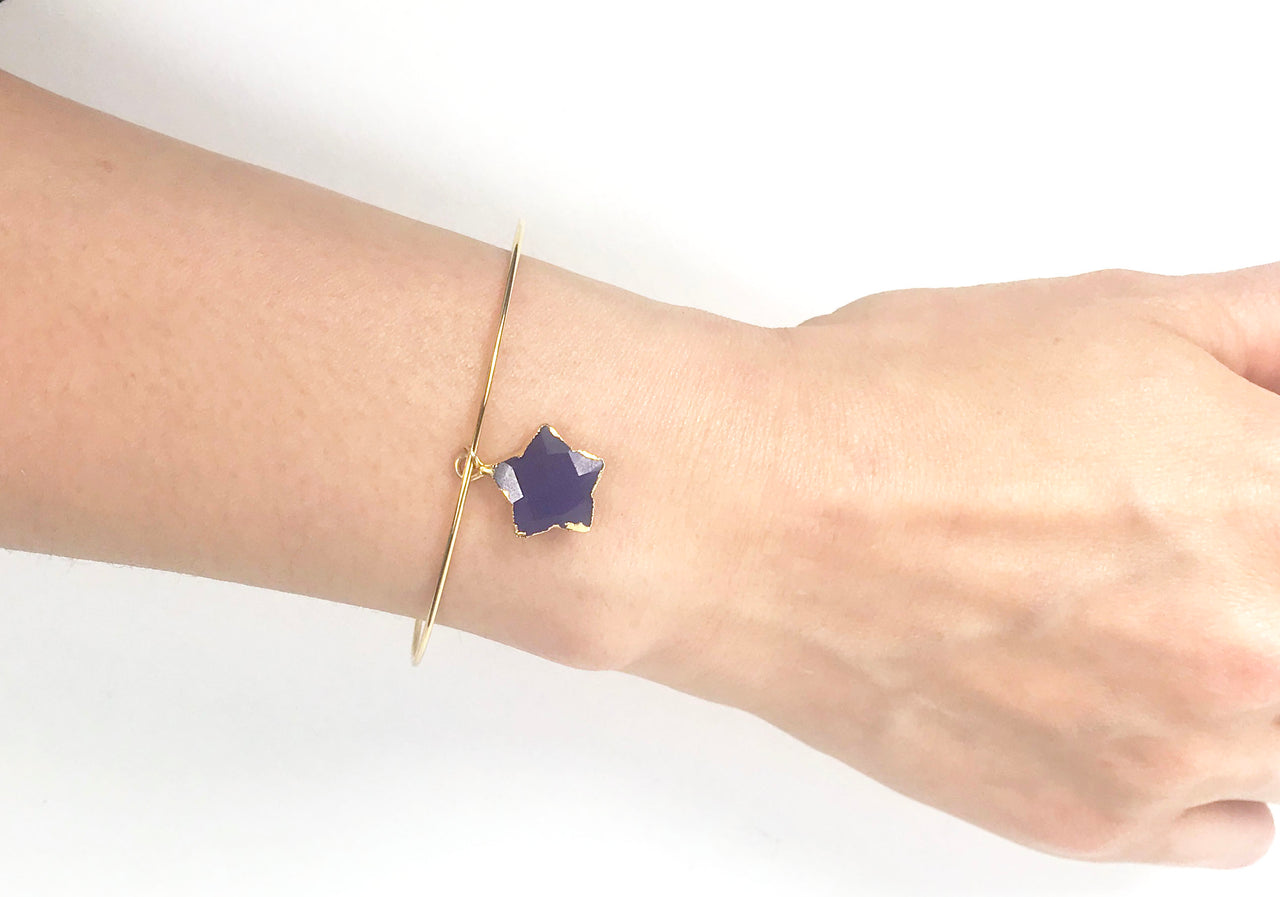 Gena Myint - Lapis Lazuli Star Adjustable Bangle Bracelet -