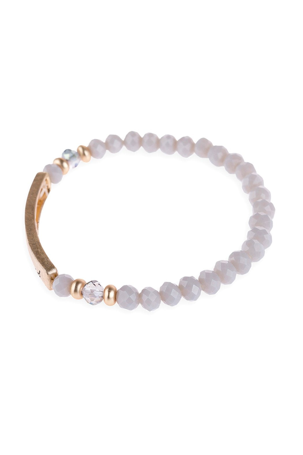 "Blessed" Rondelle Beads Stretchable Bracelet - 6 COLORS -