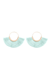 Thumbnail for Fan Tassel Hoop Earring - 15 COLORS -