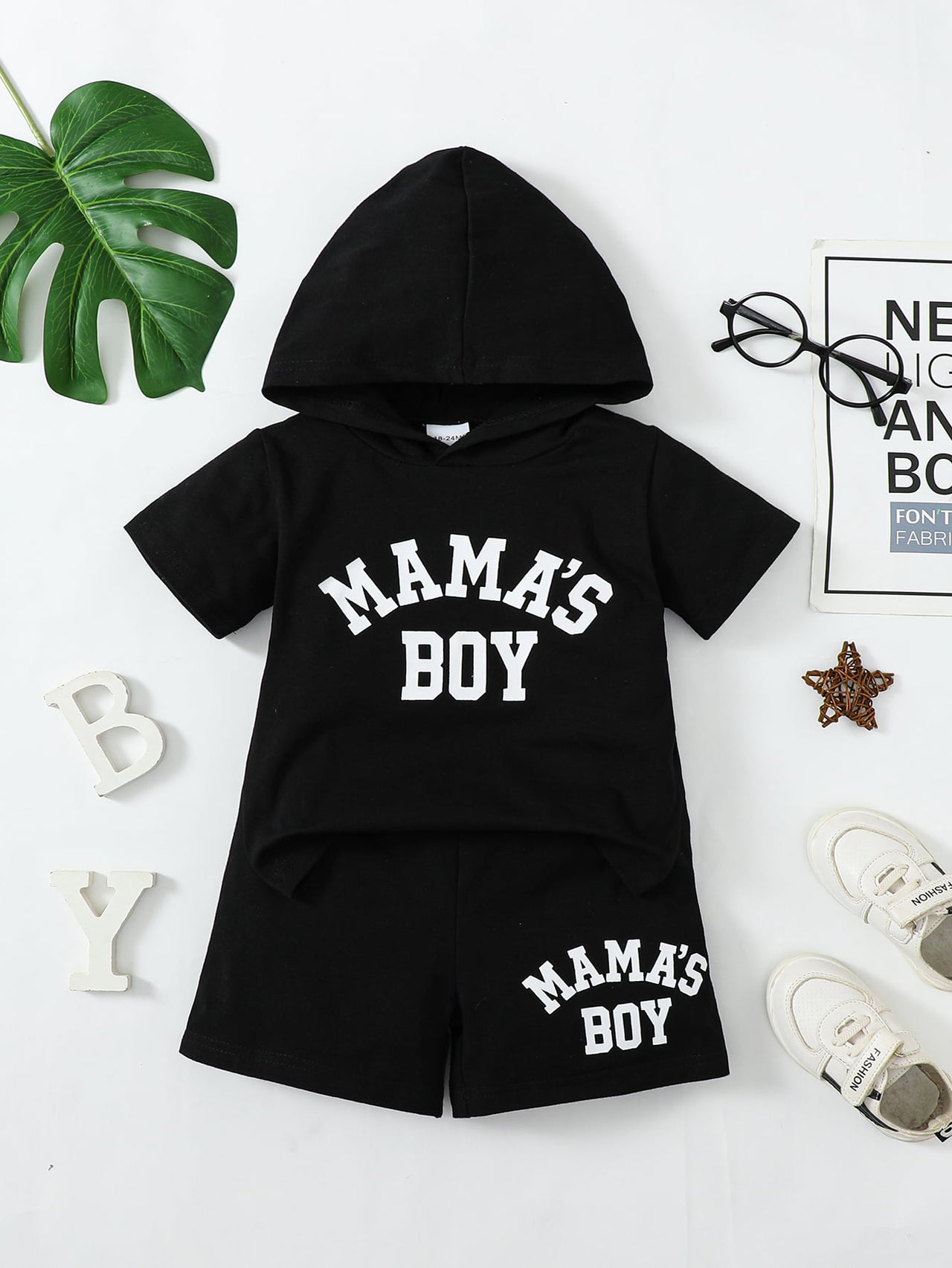 MAMA'S BOY Hoodie and Shorts set - 2 PCS - T - 1 COLOR -