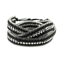 Thumbnail for ClaudiaG - Double Looped Bling Bracelet- Midnight Black -