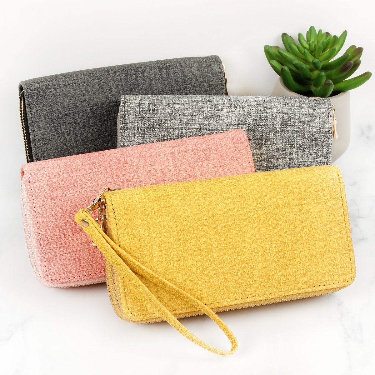 Double Zipper Fashion Wallet - 9 COLORS -