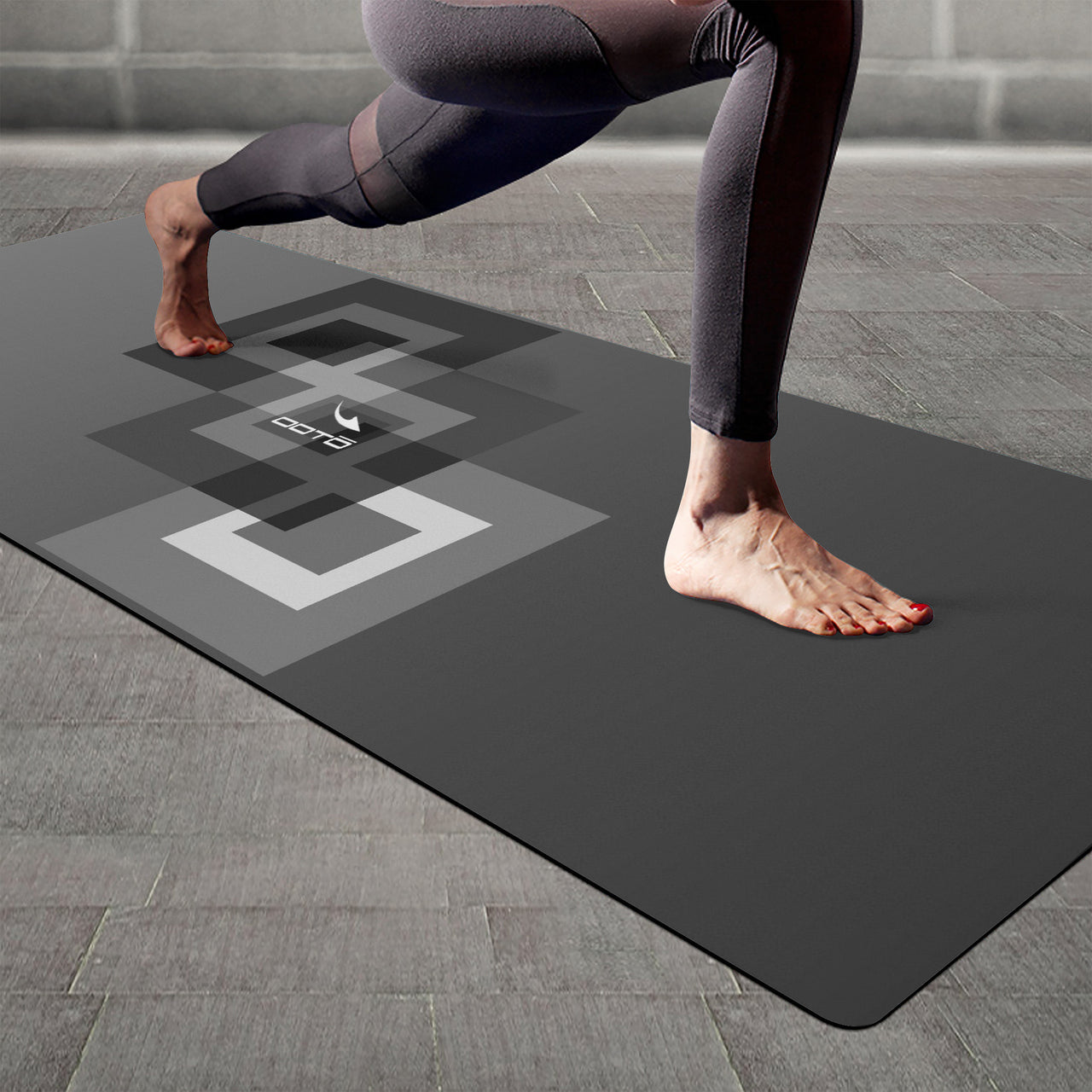 OOTO - Yoga Mat - Angled squares en gray