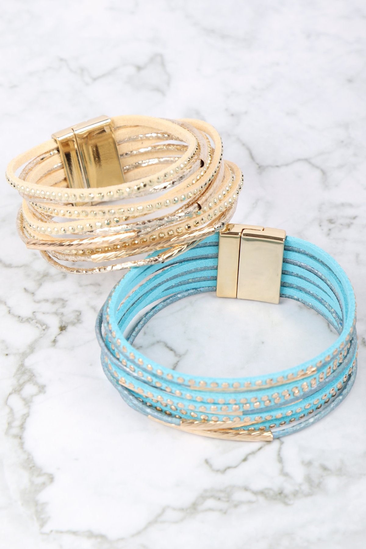 Multiline Leather Magnetic Bracelet - 5 COLORS