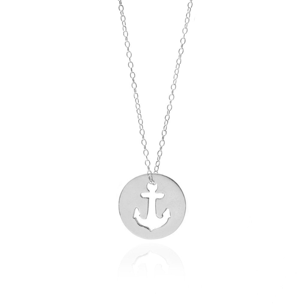 Sincerely Silver - Anchor Necklace - Sterling Silver - 2 PENDANT SIZES -