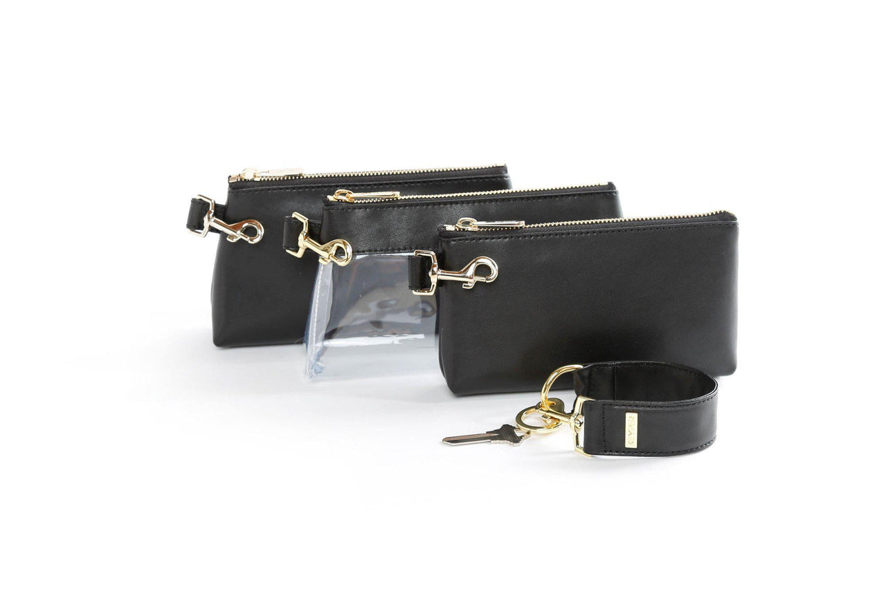 Keyper - Classic Black 4 PC PREMIUM LEATHER WRISTLET SET -