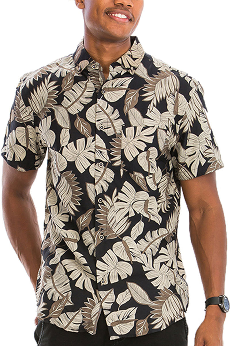 WEIV - Digital Print Hawaiian Short Sleeve Shirt -