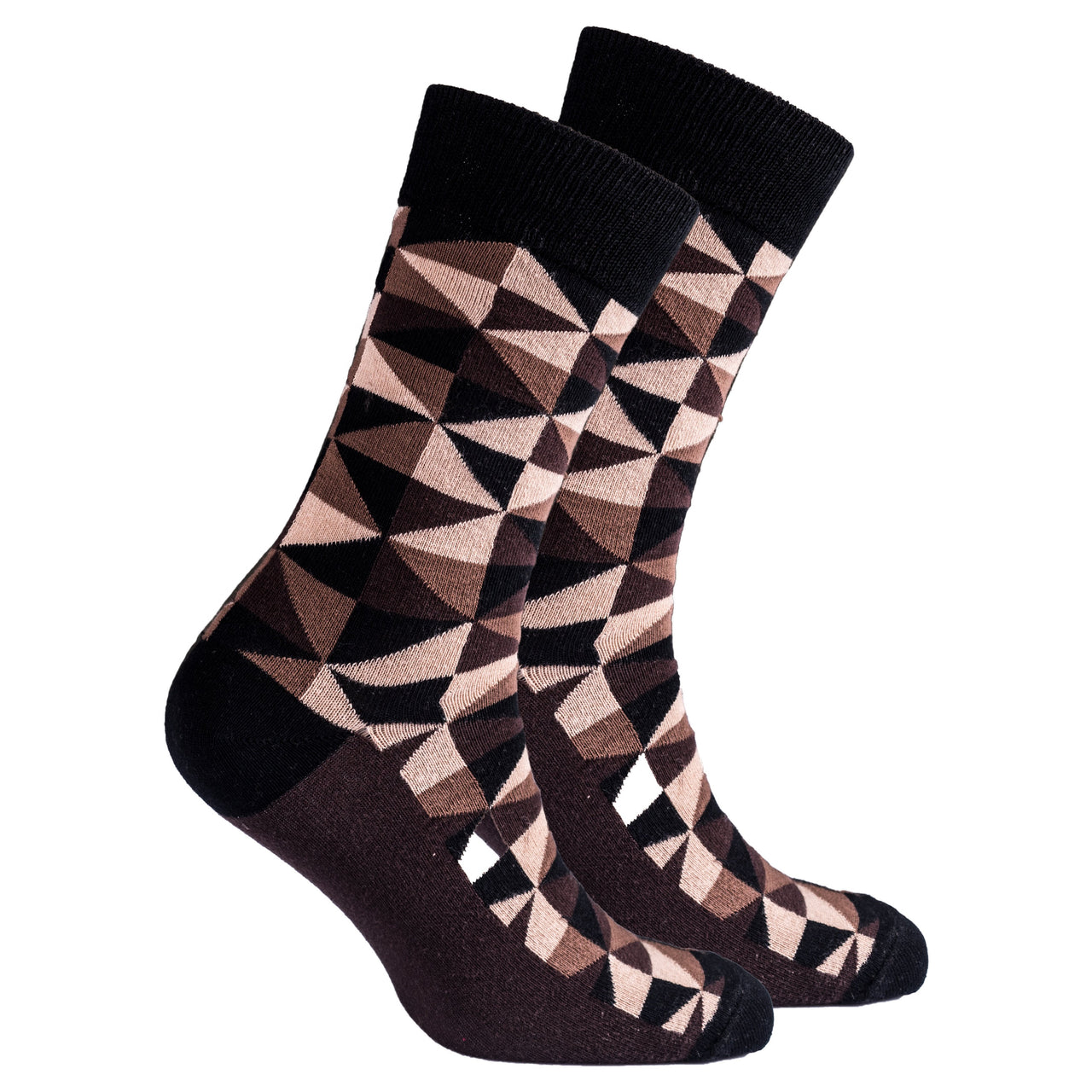 Men's Mocha Triangles Socks - 1 COLOR -