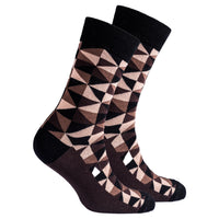 Thumbnail for Men's Mocha Triangles Socks - 1 COLOR -