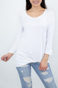 Thumbnail for Stylespect - Twisted Front Comfortable Top - White - 1 COLOR -