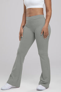 Thumbnail for Ruched High Waist Bootcut Active Pants - T - 7 COLORS -