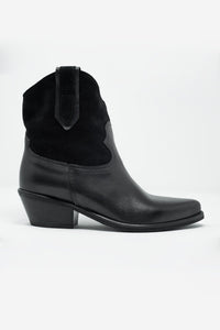 Thumbnail for Q2 - Black Western Sock Boots With Suede Detail - 1 COLOR -