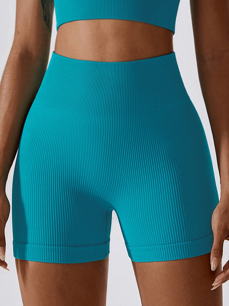 Wide Waistband Slim Fit Sports Shorts - T - 6 COLORS -