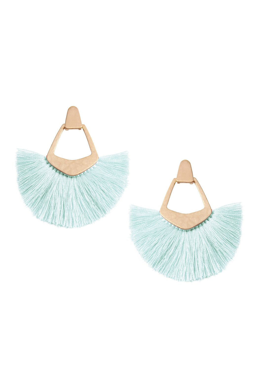 Riah fashion - Fan Tassel Post Dangle Earrings - 15 COLORS -