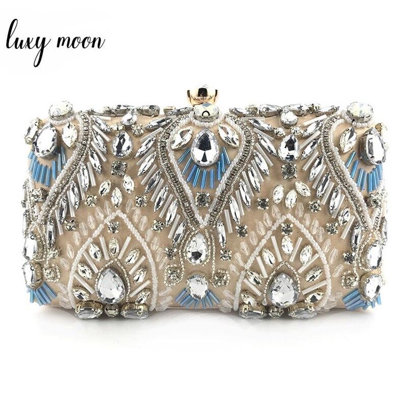 Sharon Tatem - Clutch Handbag Luxury Diamond Rhinestone Clutch Bags - Exquisite Clutches Pearls Beaded Chain Handbags Wedding Purse - 3 (1) SIDE COLORS -