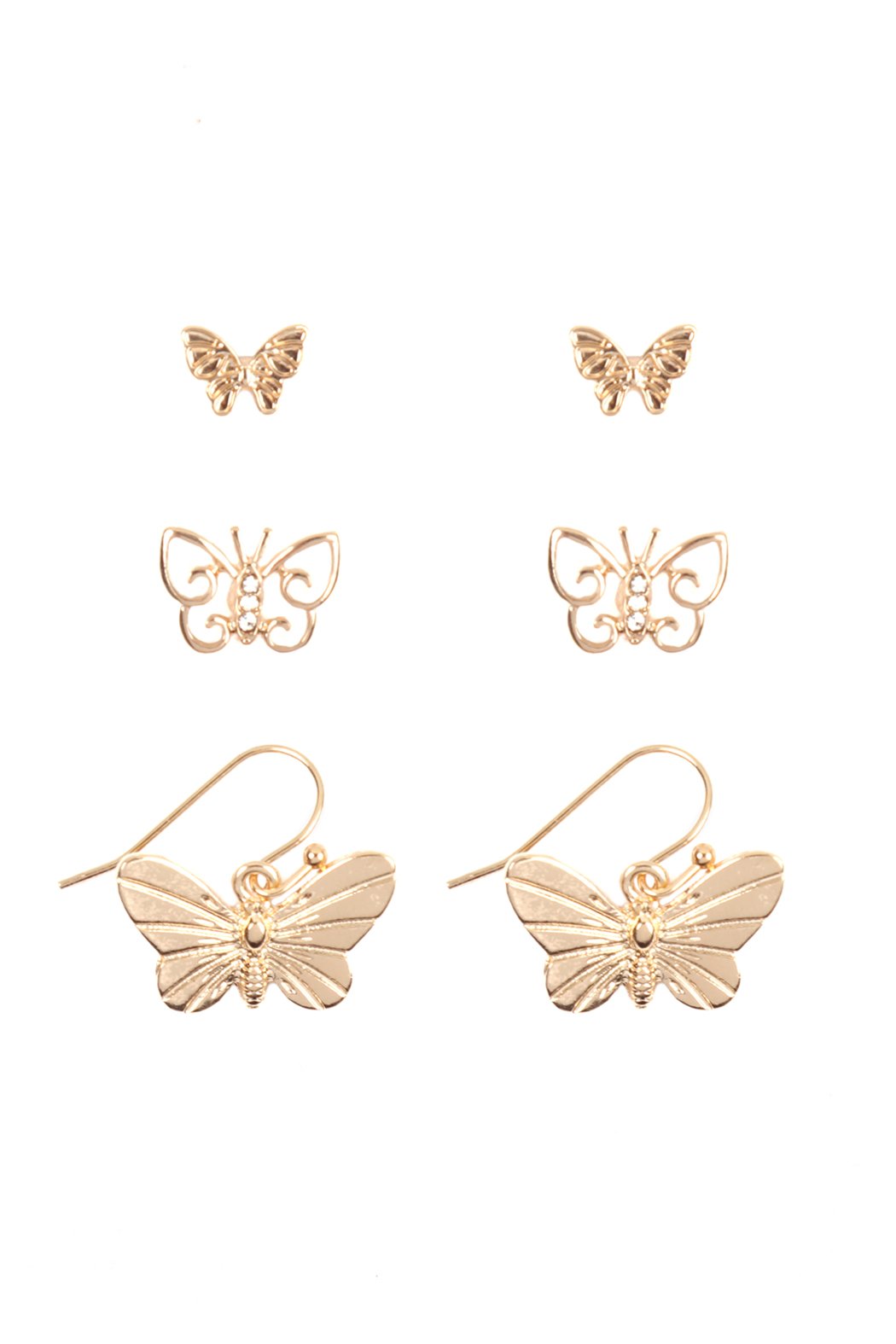 Butterfly Three-Set Earrings - 2 FINISHES -