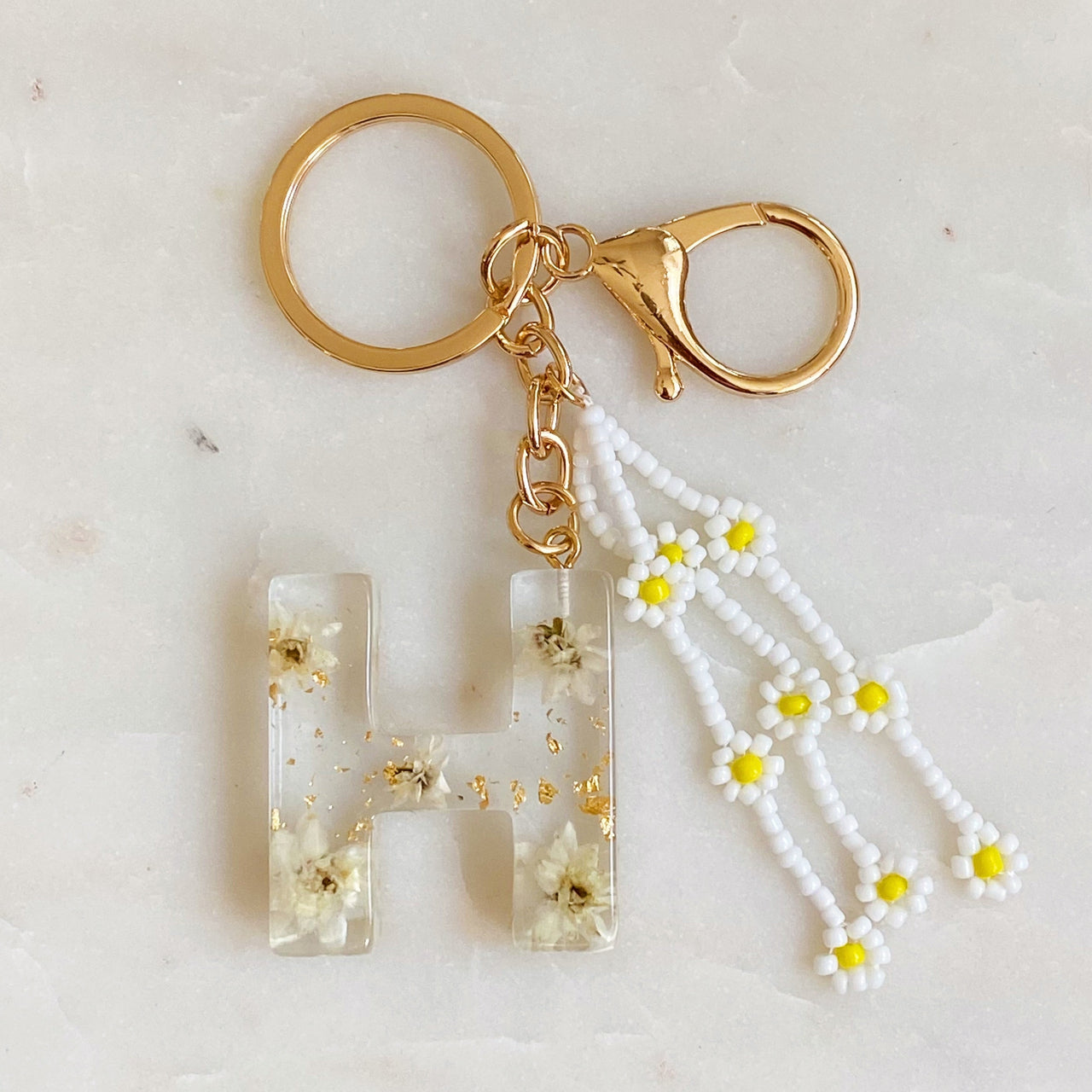 Ellison & Young - Baby Daisy Initial Key Chain - 20 LETTERS - FIND YOURS! -