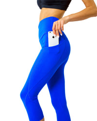 Thumbnail for Savoy - High Waisted Yoga Capri Leggings - Sky Blue - 1 COLOR -