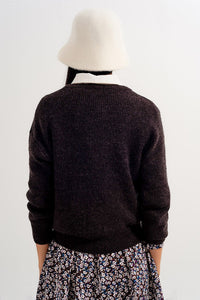 Thumbnail for Q2 - Chocolate Crew Neck Jumper - 1 COLOR -