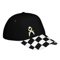 Thumbnail for OOTO - CHECKERED BRIM /GLYPHIC WITH MAIZE DASH - HC_T9 Curved Brim Baseball Cap - 1 COLOR -