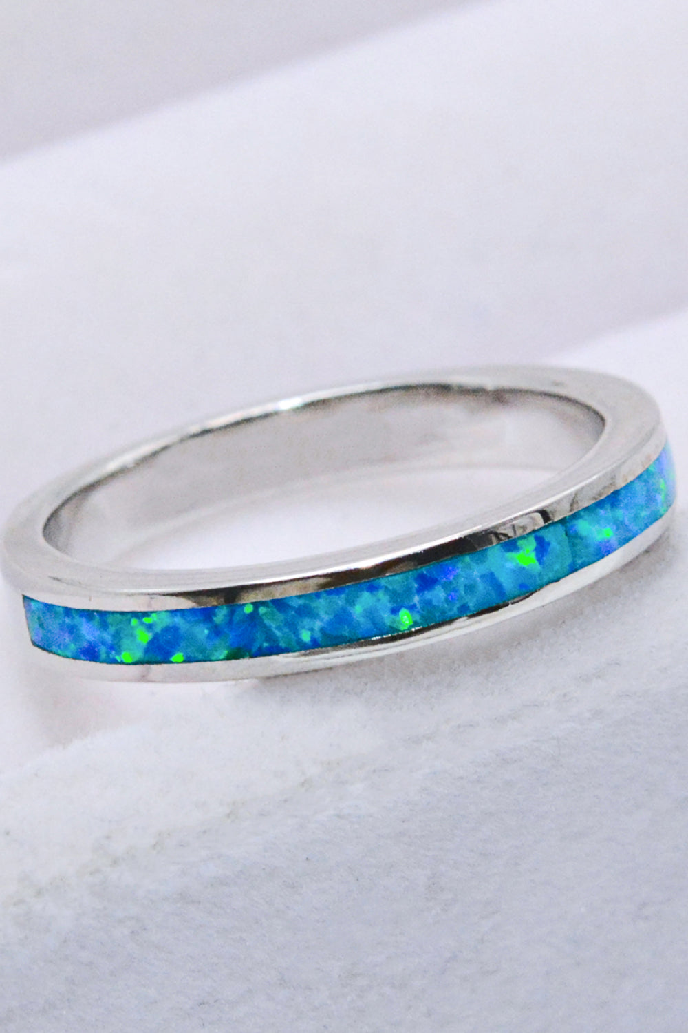 925 Sterling Silver Opal Ring in Sky Blue - T - SIZES 6 THRU 9 - 1 COLOR -