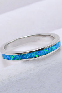 Thumbnail for 925 Sterling Silver Opal Ring in Sky Blue - T - SIZES 6 THRU 9 - 1 COLOR -