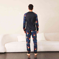 Thumbnail for MEN Reindeer Graphic Top and Printed Pants Set - T -