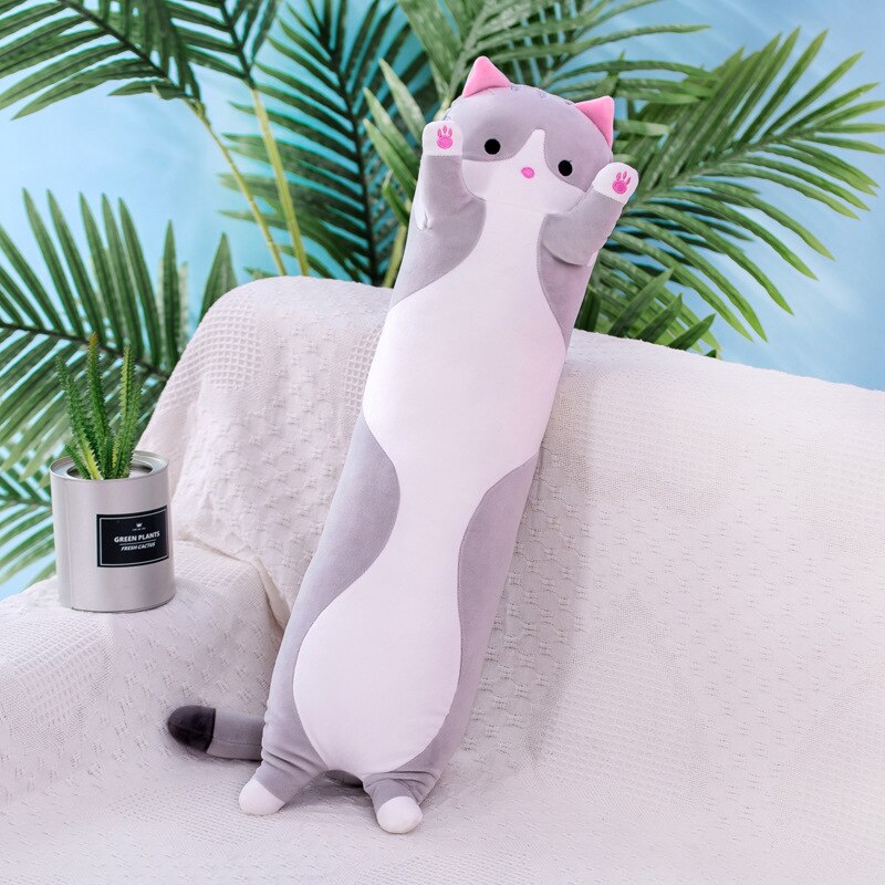 Big Cat Plush Toys - Long Soft - Naptime Sleeping Pillow Cushion Stuffed Gift Doll for Kids of all ages! - [27 DAY DELIVERY] - 2 COLORS - 5 SIZES -