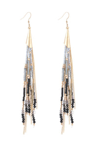 Thumbnail for Riah Fashion - Mixed Beads Tassel Earrings - 4 COLORS -