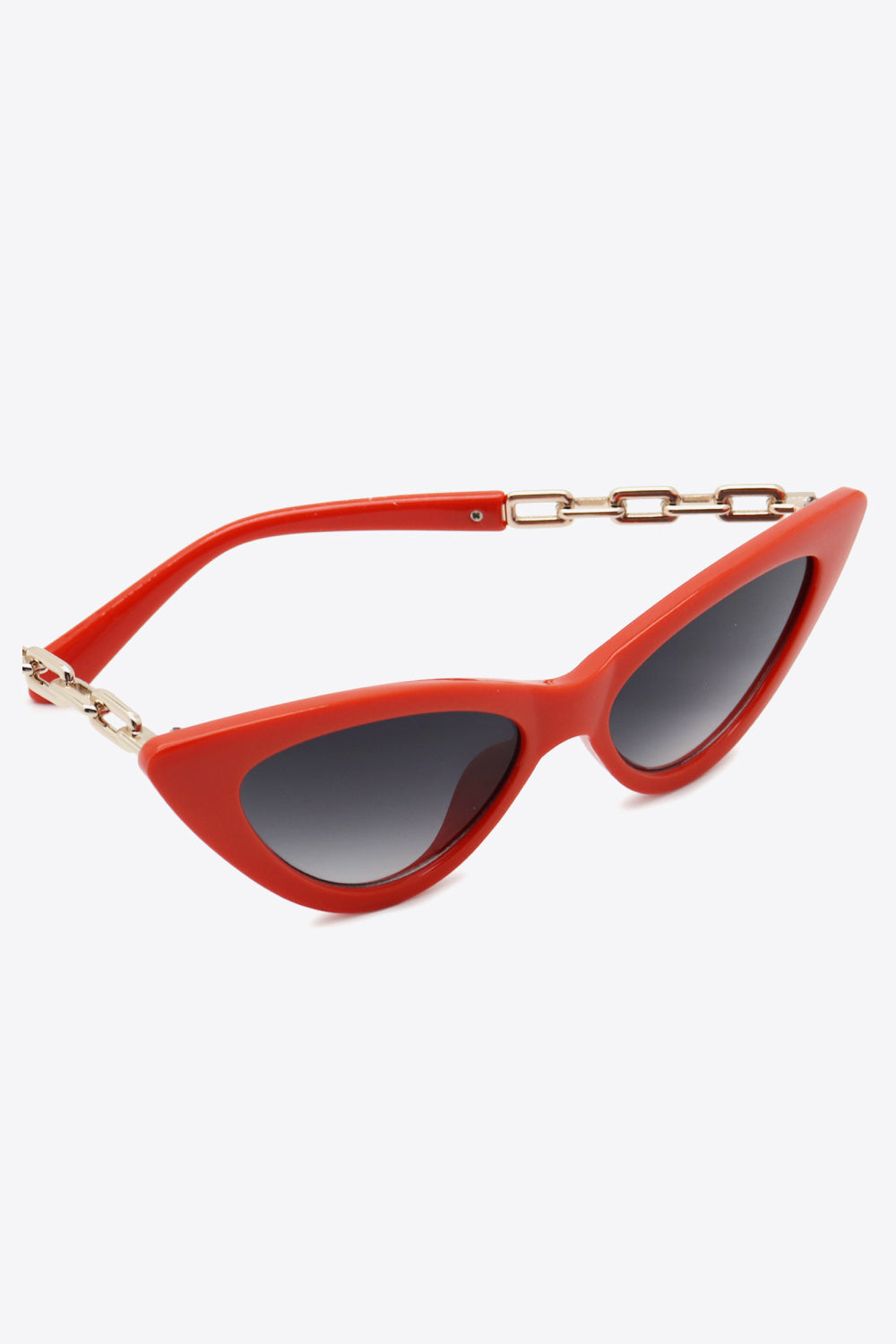 Chain Detail Cat-Eye Sunglasses UV400 - T - 3 COLORS -